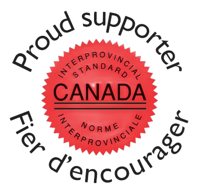 Proud supporter logo with a red Canada seal and bilingual text, “Proud supporter / Fier d’encourager.”
