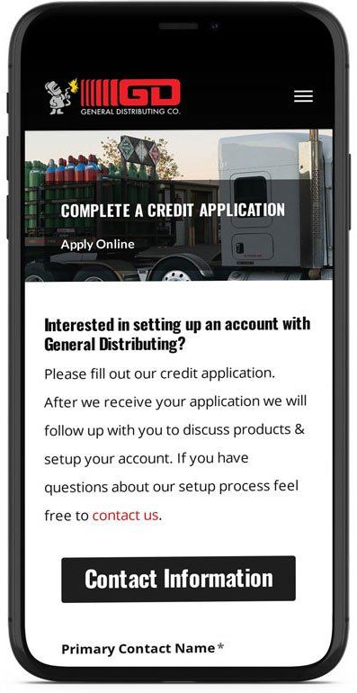 General Distributing Website Design Mobile Mockup