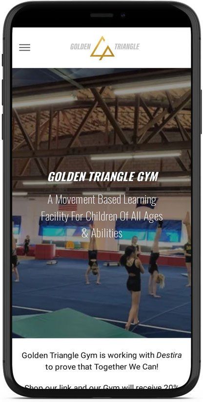 Golden Triangle Gym Website Design Mobile Mockup