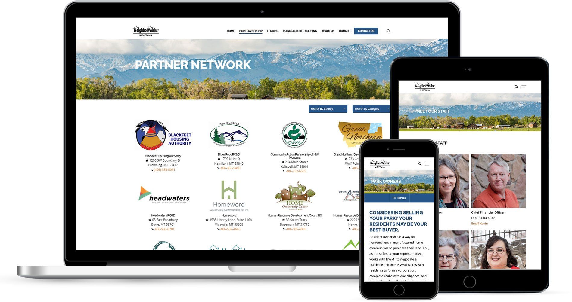 NeighborWorks Montana Website Design Mockup