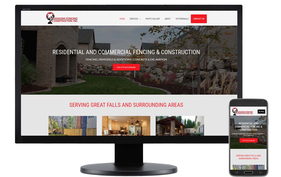 Paradise Fencing and Construction Website Design