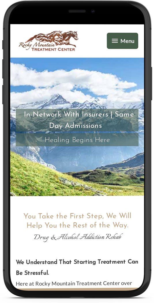 Rocky Mountain Treatment Center Website Design Mobile Mockup