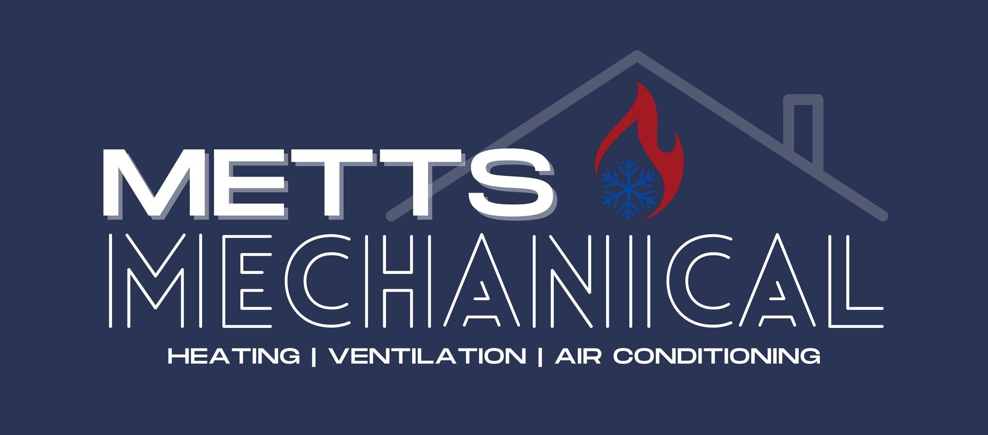 A logo for metts mechanical heating ventilation and air conditioning