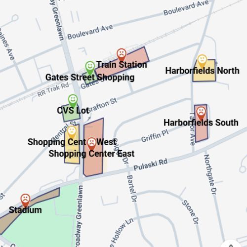 A map of harborfields south and harborfields north