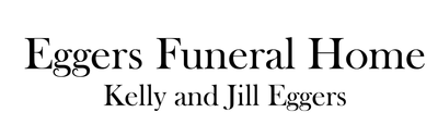 Eggers Funeral Home logo with the names Kelly and Jill Eggers.