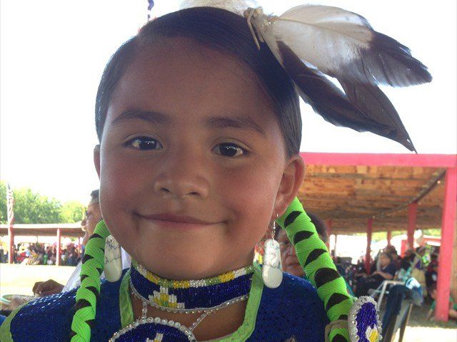 A young child at Pine Ridge Reservation