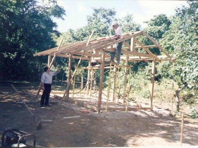 Julio, our Mission of Love consignee overseeing a home being built with the lumber that was Denton airlifted to Honduras from our Mission of Love warehouse.