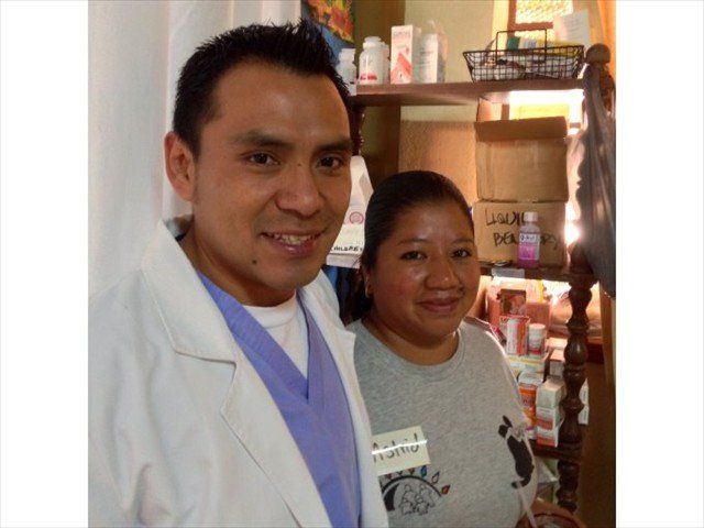 ASTRID AND DOCTOR PREPARING TO TEND TO THE MAYAN PATIENTS @ WAY-BI, GUATEMALA.
