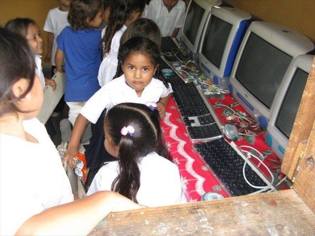 Education via a donation of computers for the children.