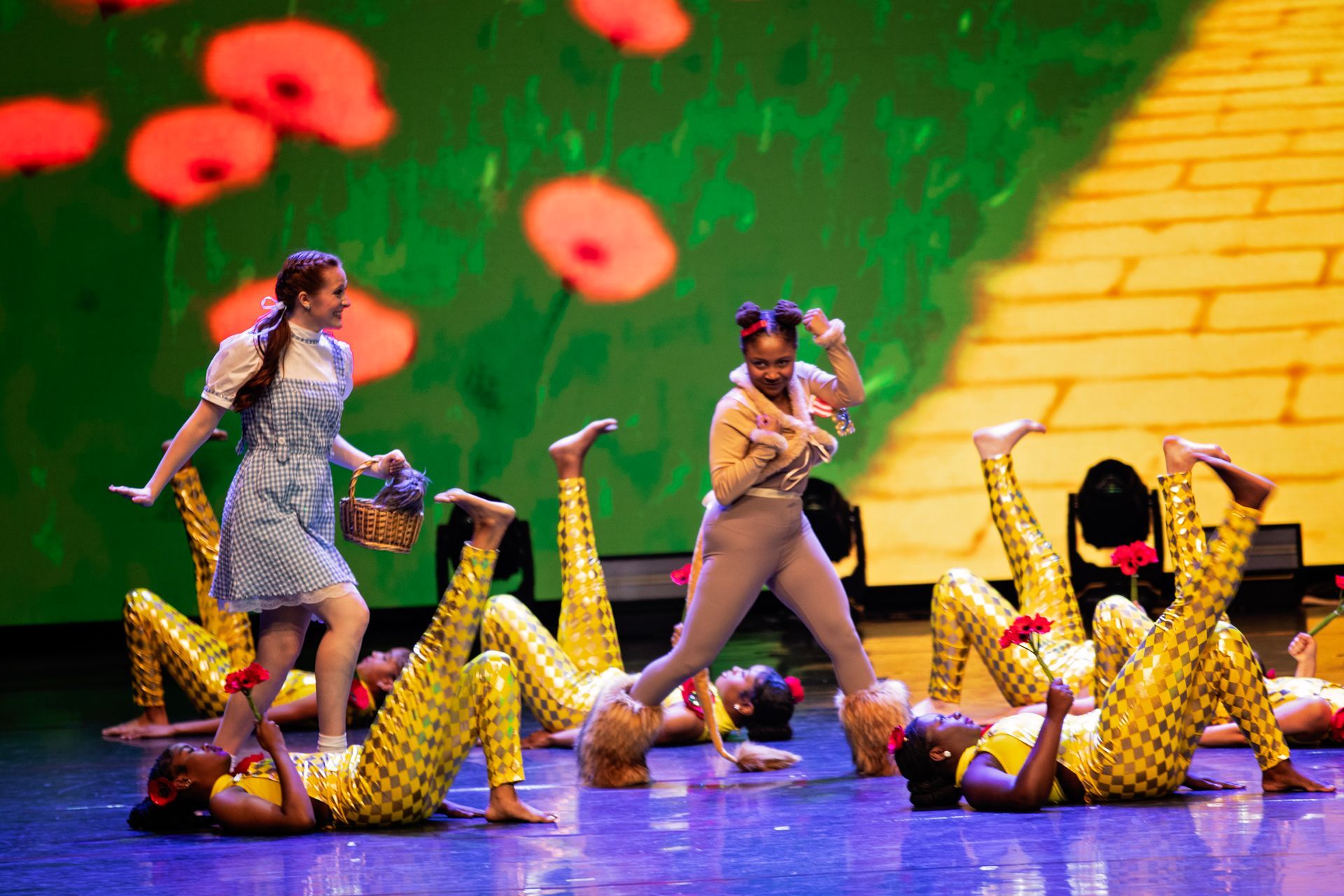 Cowardly Lion, Dorothy, and the Poppies 2025 dance showcase