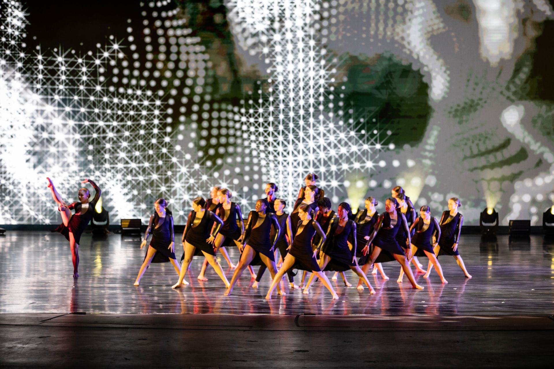 Lyrical ballet dancers at the 2025 dance showcase