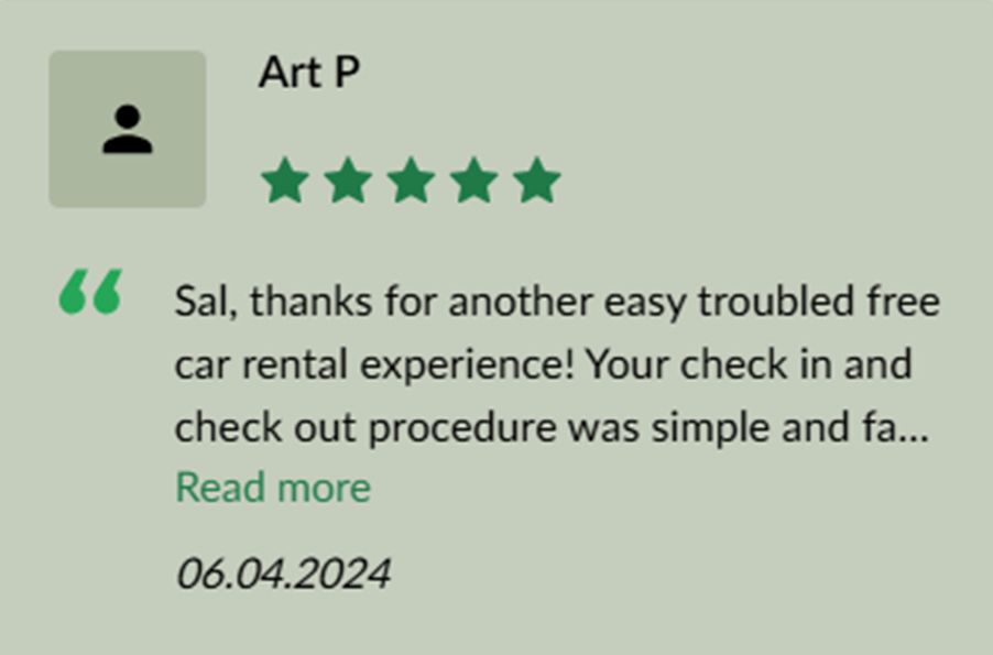 A screenshot of a review from art p