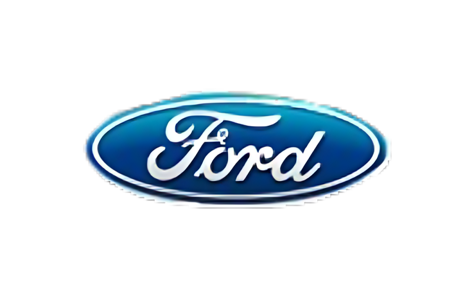 The ford logo is blue and white on a white background.