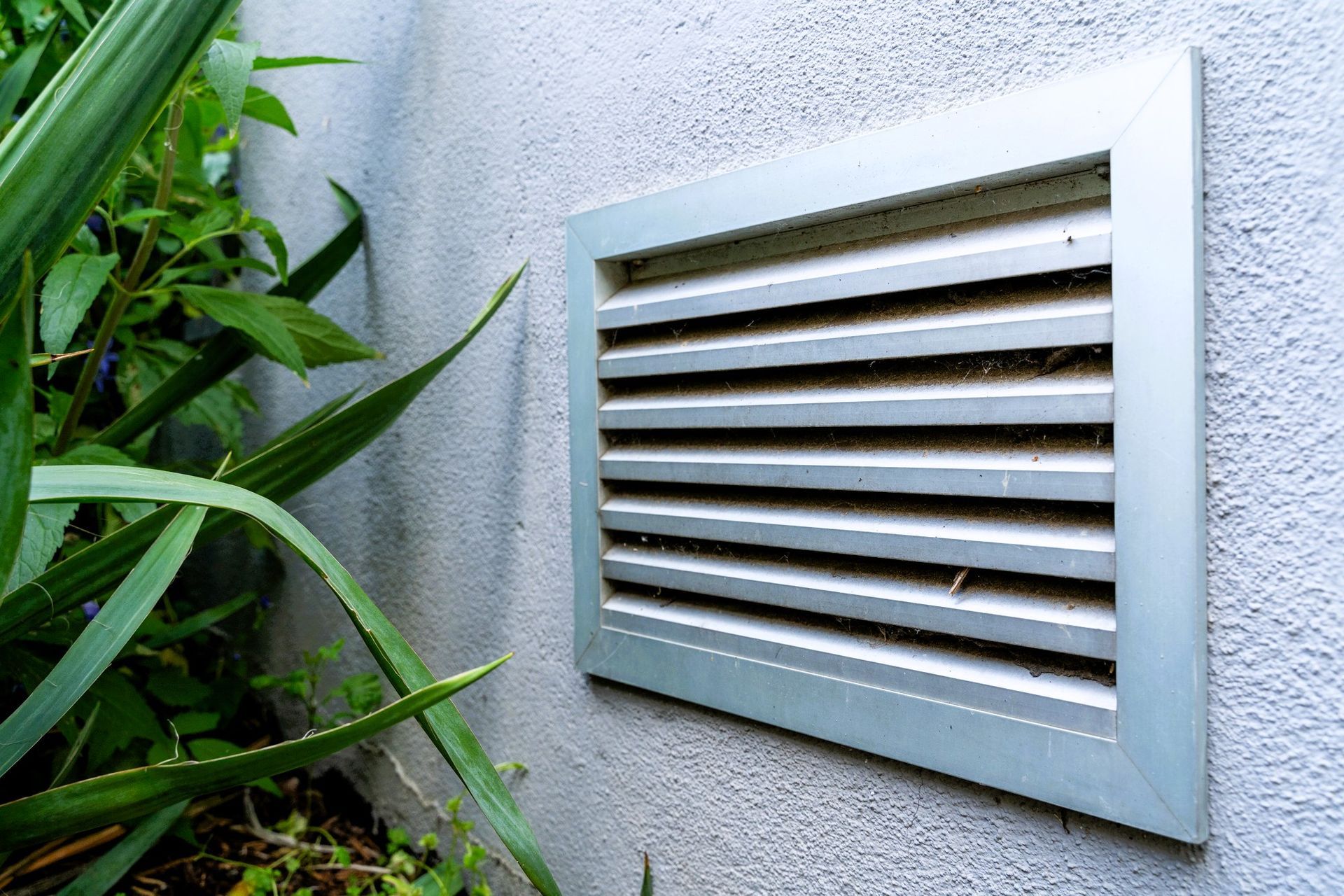 Dryer ventilation on the facade of a house