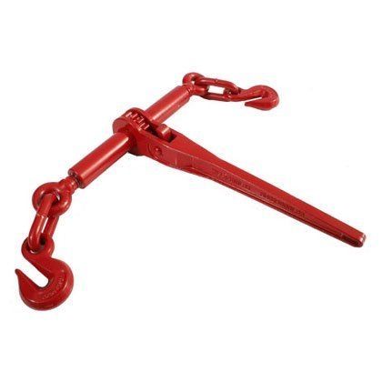 A Red Chain Binder With a Hook on a White Background — Wingham Farm Machinery in Wingham, NSW