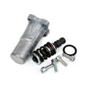 A Metal Cylinder With a Spring and Screws on a White Background — Wingham Farm Machinery in Wingham, NSW