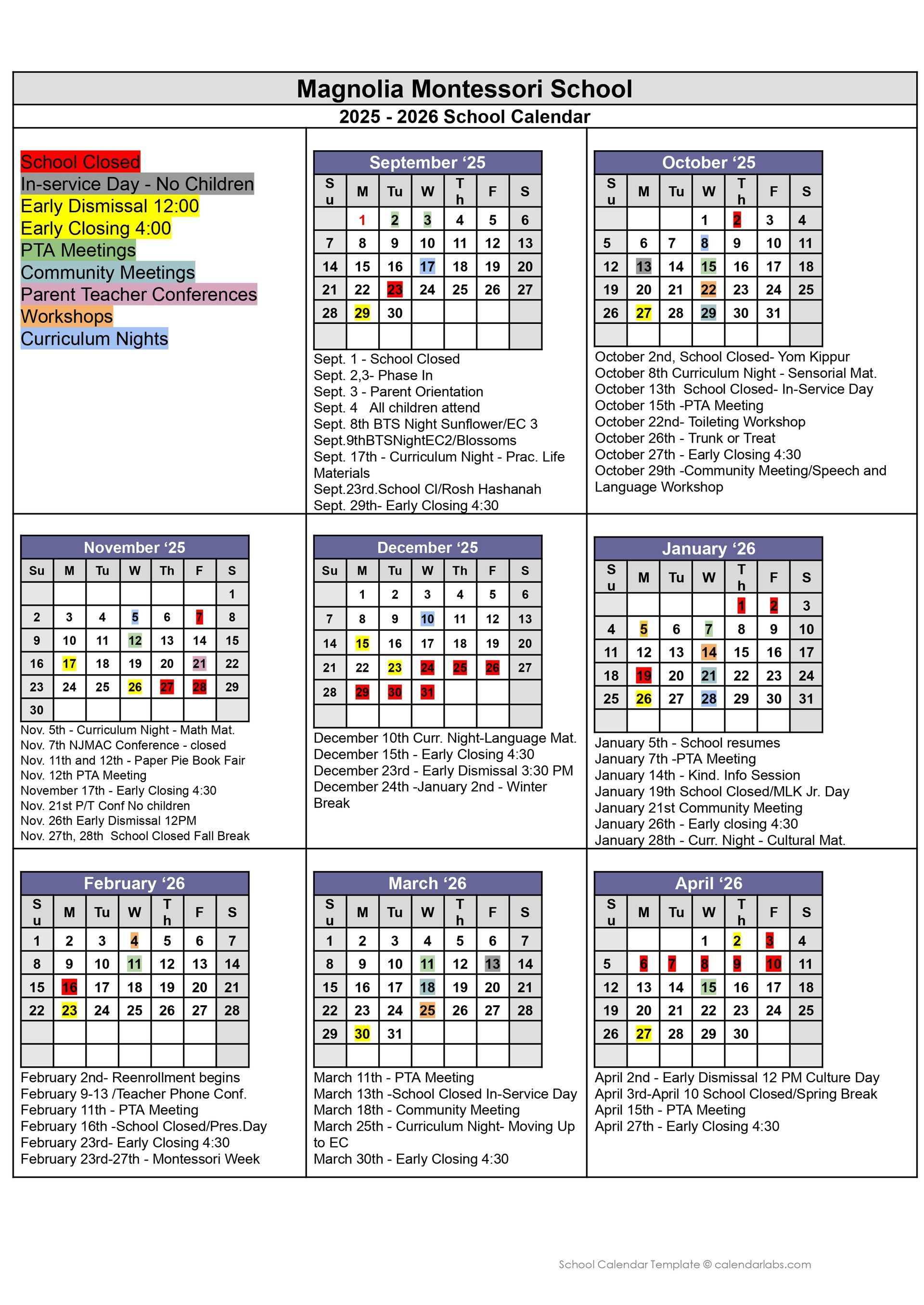 School Calendar