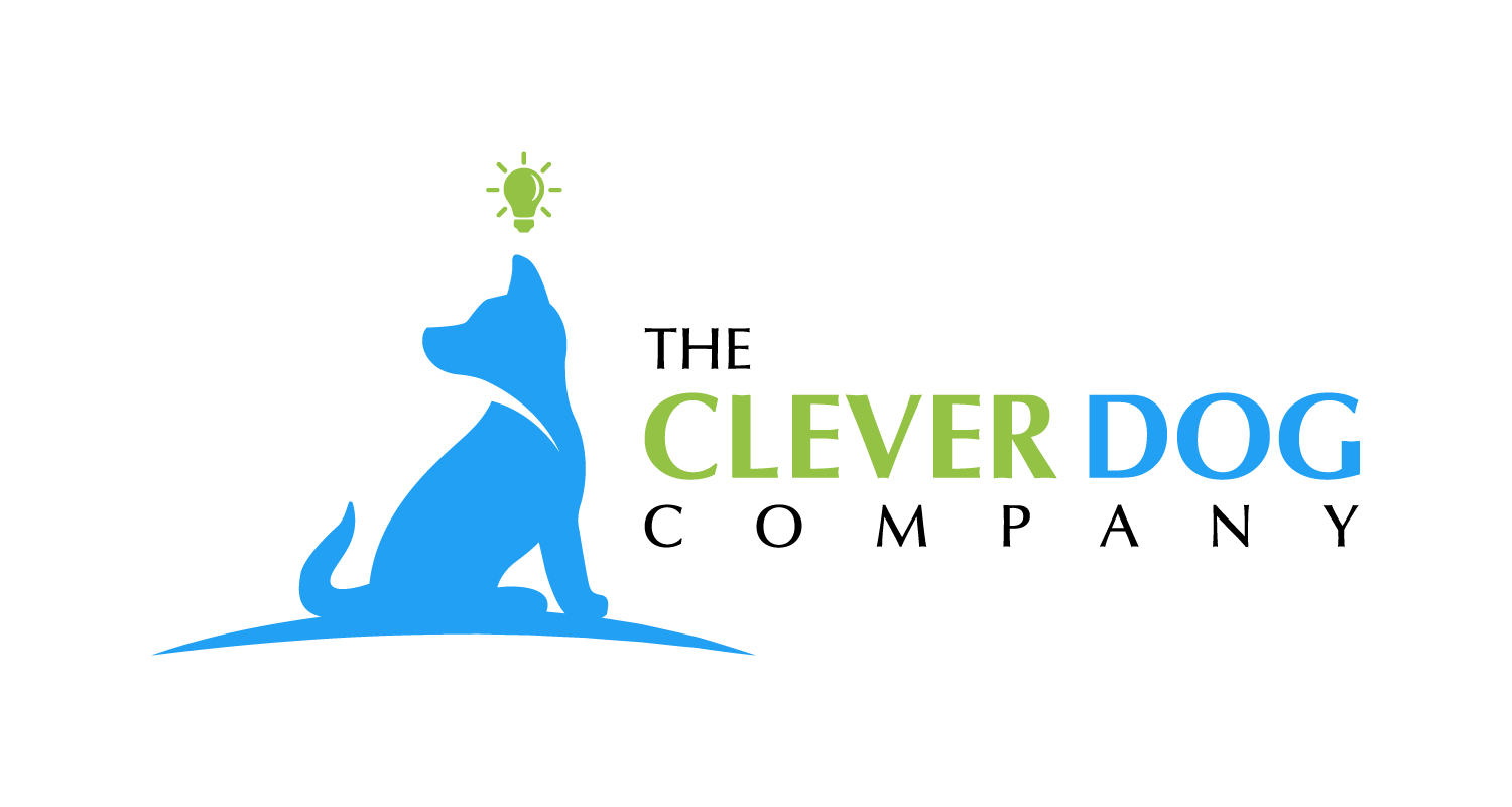 The logo for the clever dog company shows a dog with a star on its head.