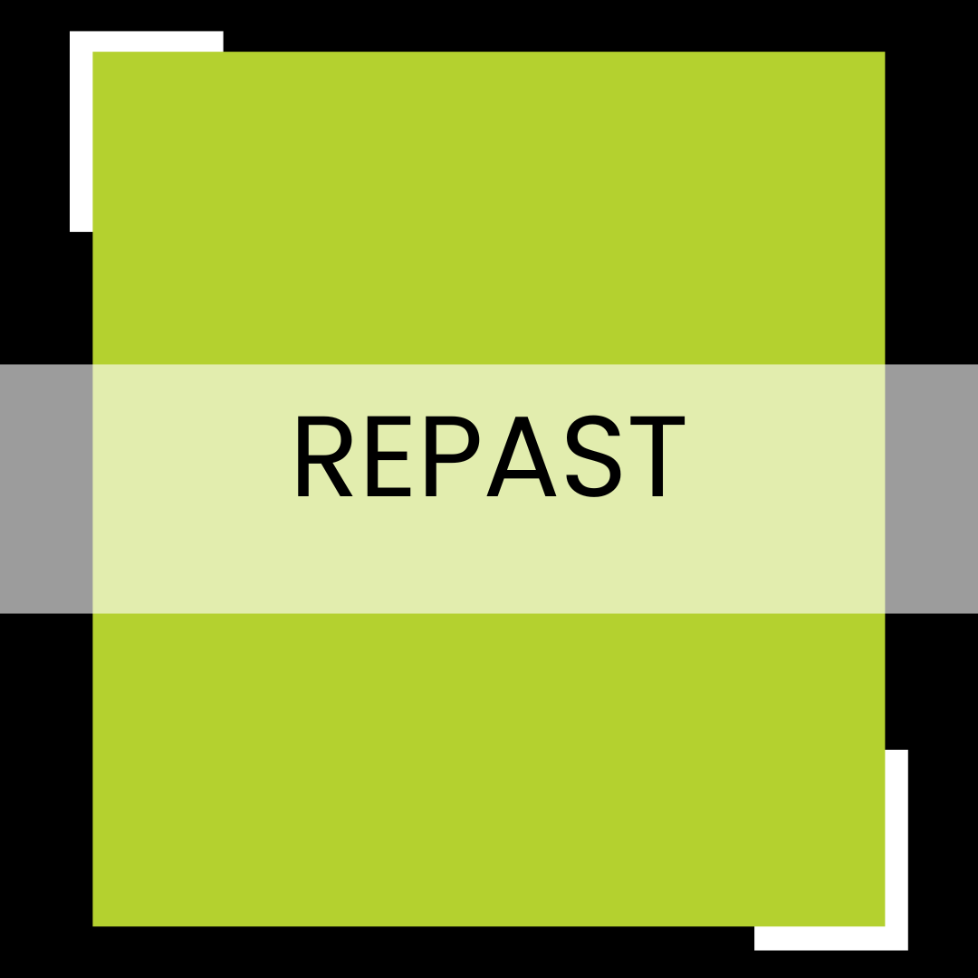 A lime green square with a light green horizontal band in the center, which reads 