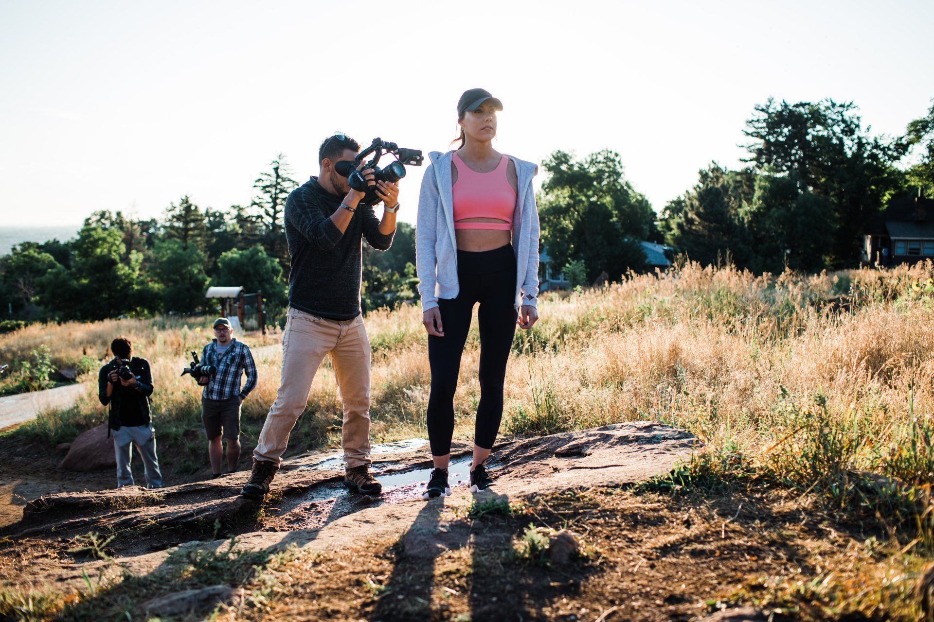 Filming Samantha Rossin standing, filmed by Shawn Vela