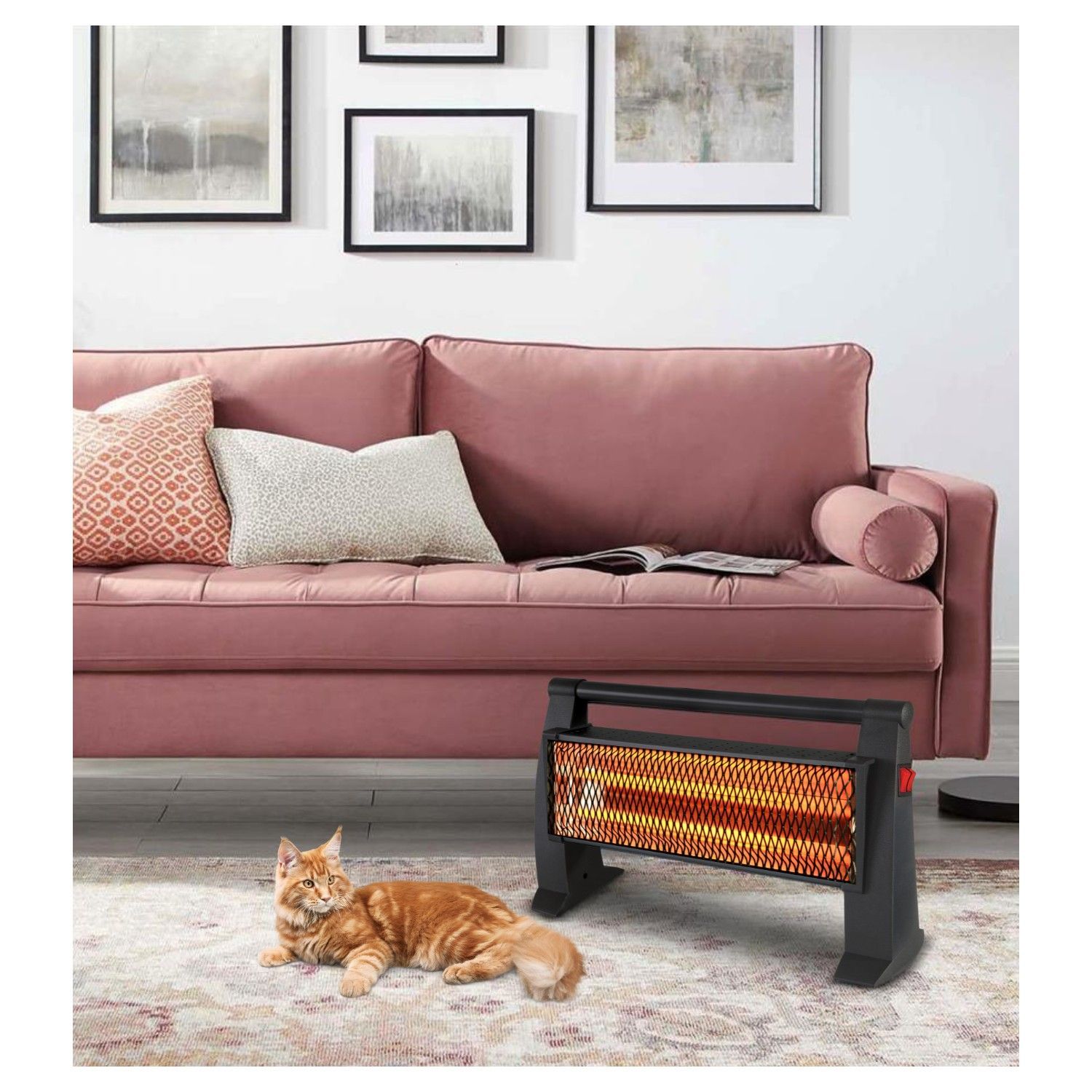 Merkador Elektrische Infrarood Kachel - Quartz-verwarmingstechnologie - 1200 Watt - 2 Warmtestanden - Omvalbeveiliging - IP20-gecertificeerd