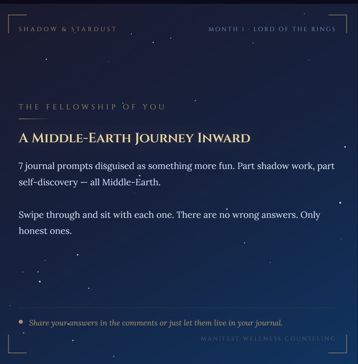 LOTR inspired journal prompts