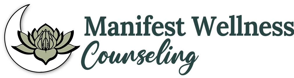 A logo for manifest wellness counseling is shown on a white background.