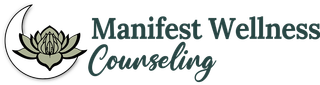 A logo for manifest wellness counseling is shown on a white background.