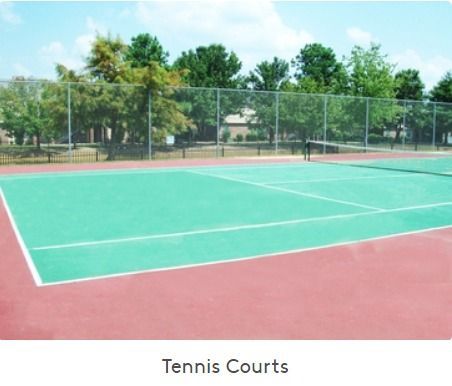 A picture of a tennis court with the words tennis courts below it