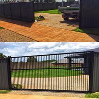 A Before and After Picture of a Sliding Gate — Fencing Around In Mareeba, QLD