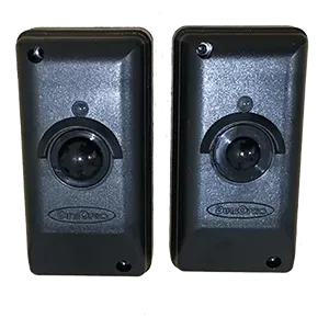 A Pair of Black Motion Sensors on a White Background — Fencing Around In Mareeba, QLD