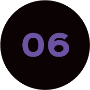 The number six is written in purple on a black circle.