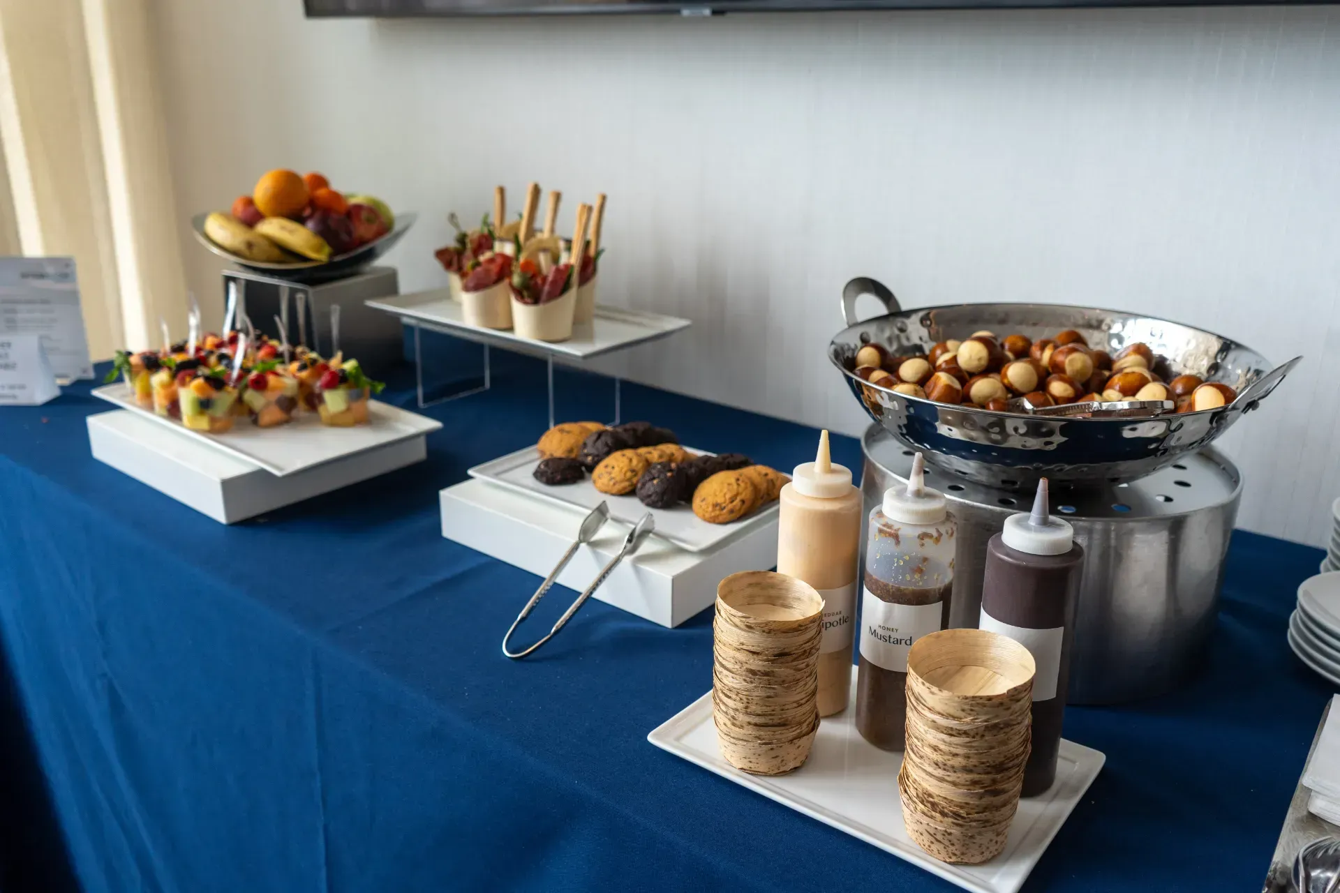 There are many different types of food on the table.