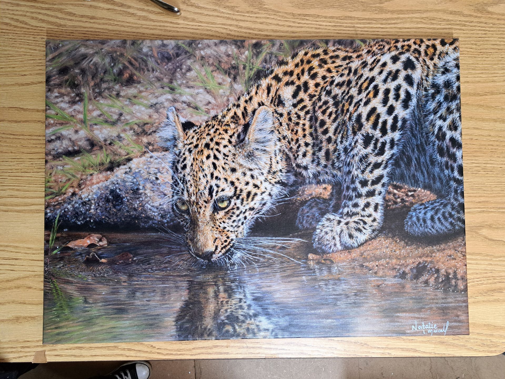 Leopard art, leopard drawing printed to canvas, limited edition leopard print, limited edition leopard canvas print,