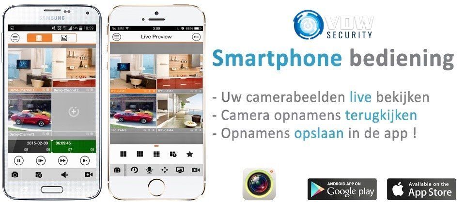 Een telefoon met een camera-app erop
