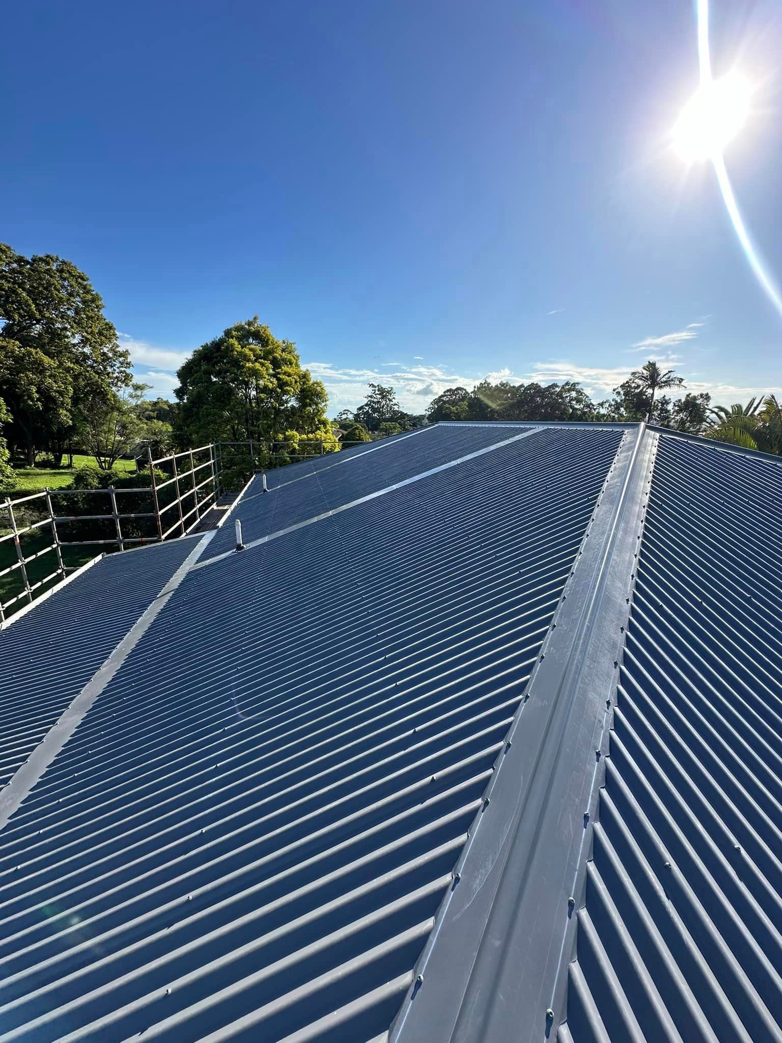 Sun and Metal Roof — Premier Roofing Solutions In Lennox Head, NSW