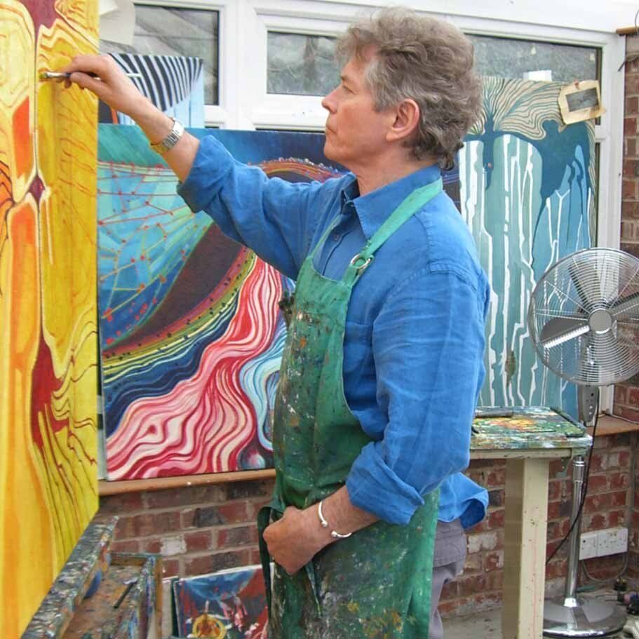 Tony Heald painting in his Barnsley studio