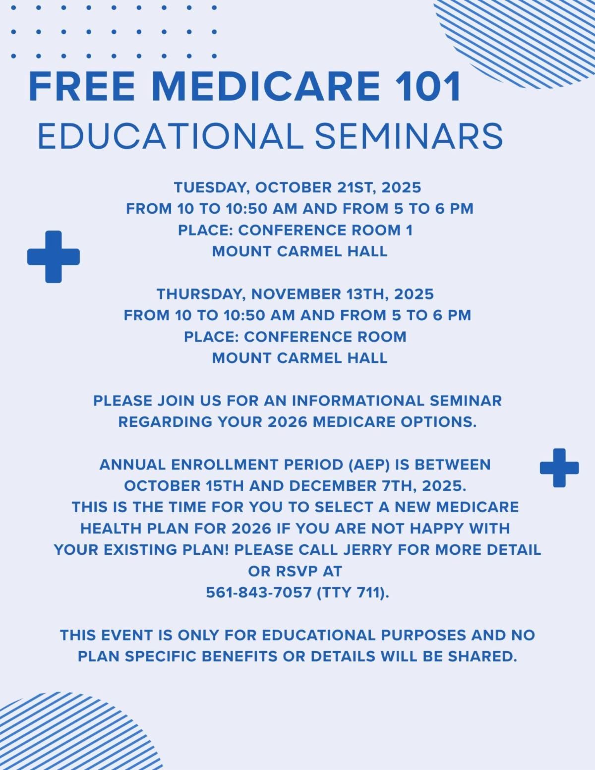 medicare 101 flyer in blue