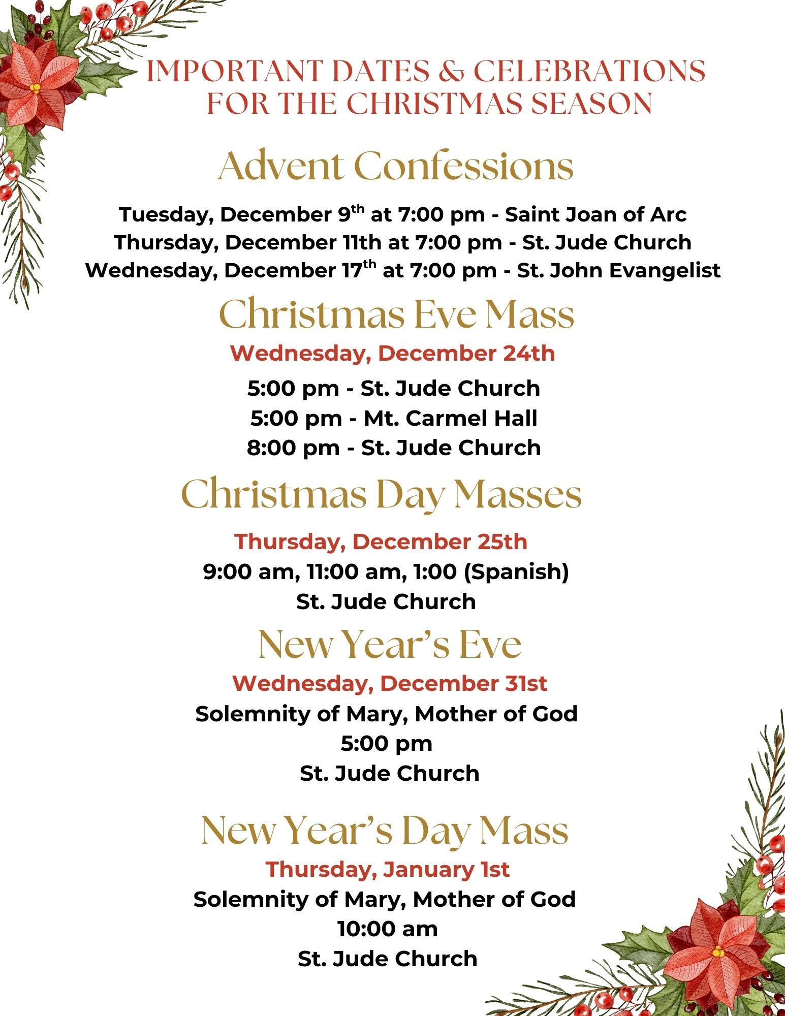 st jude christmas schedule
