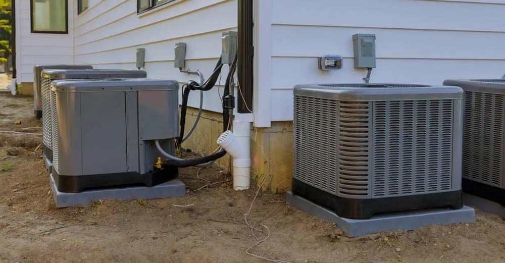 Exterior AC unit outside residential property