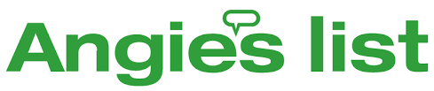 Angie's List logo in green text with a speech bubble icon above the 