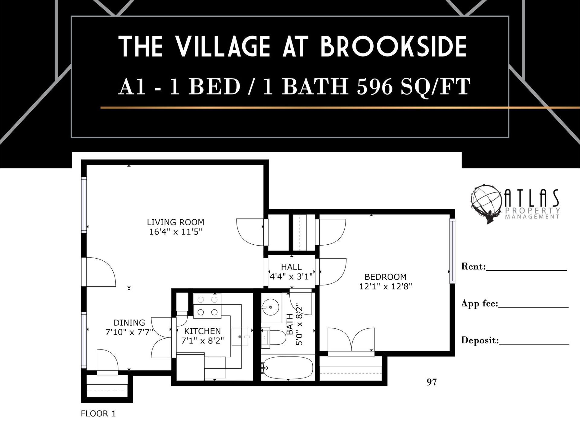 a black and white floor plan for the village at brookside