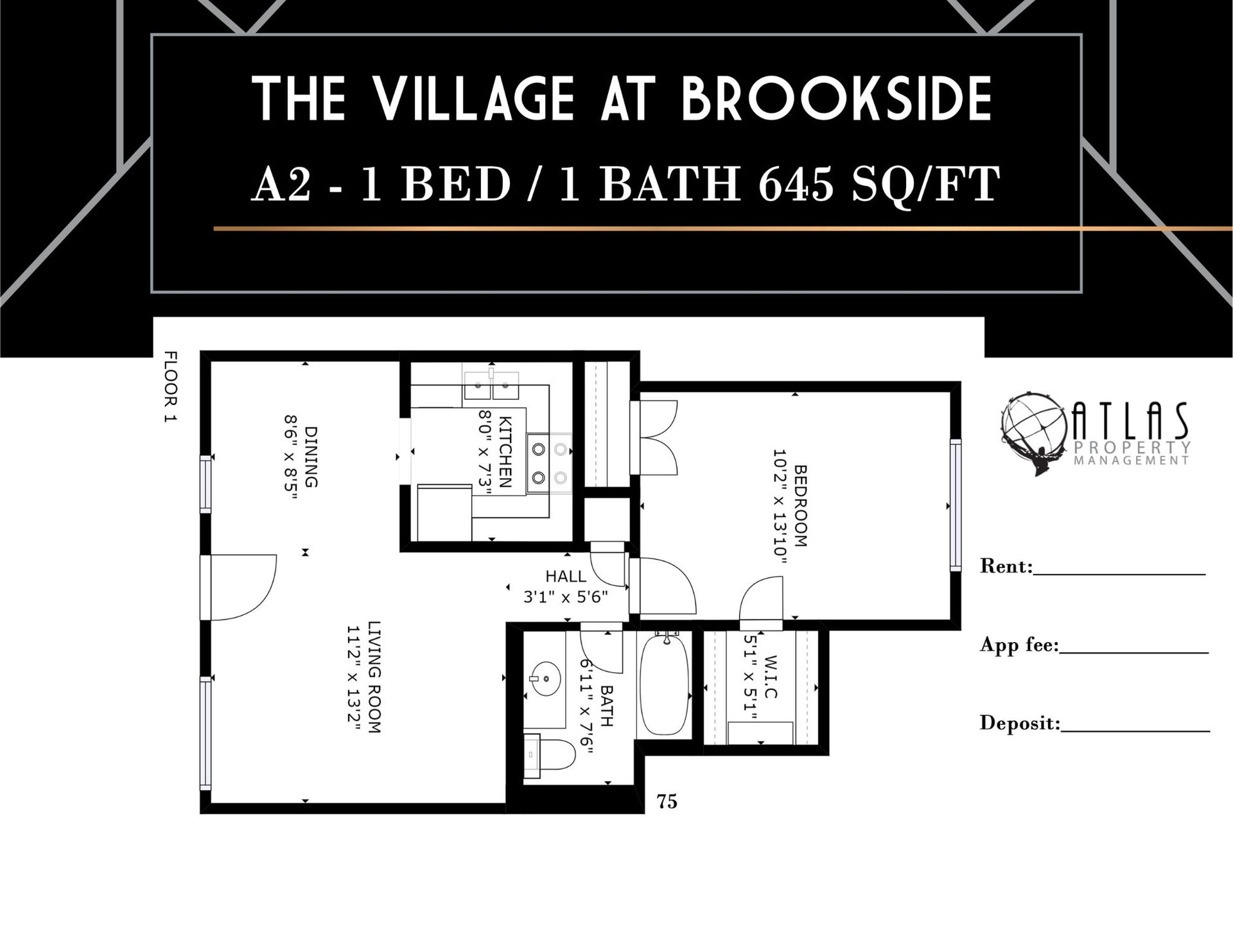 a black and white floor plan for the village at brookside