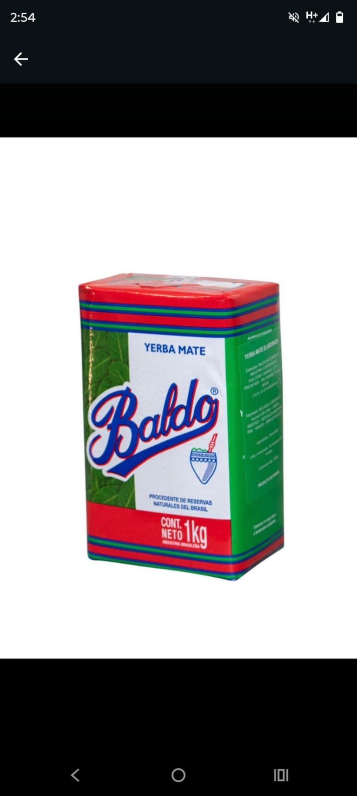 Un paquete de 1 kg de arroz Baldo con una etiqueta central blanca, laterales