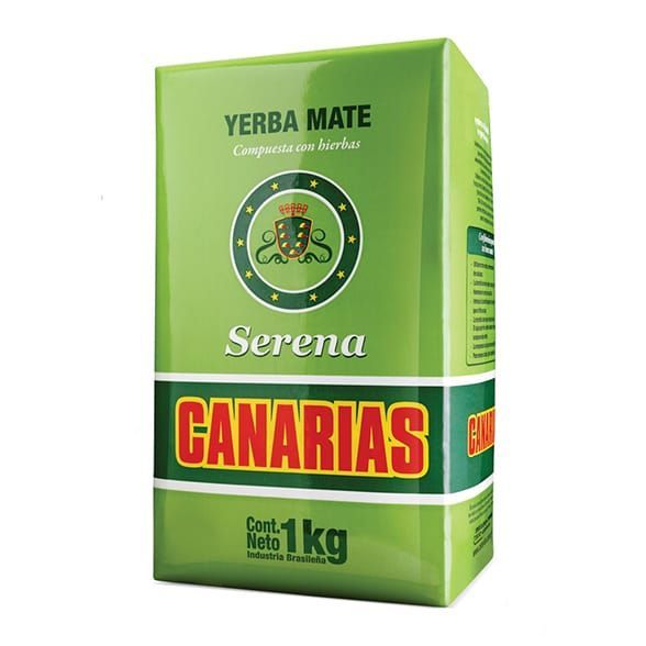 Un paquete de 1 kg de yerba mate de la marca Canarias Serena