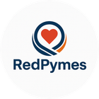 Un logotipo para una empresa llamada redpymes con un corazón en un círculo.
