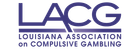Logo for Louisiana Association on Compulsive Gambling, in purple and white.