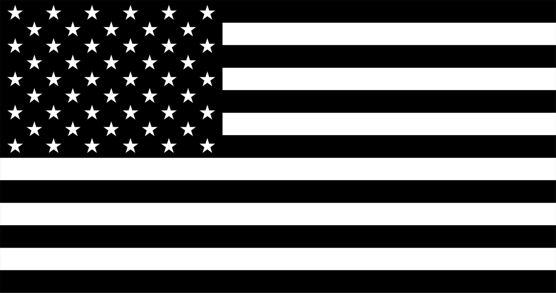 a black and white American flag