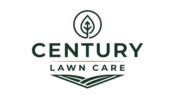 Century Lawn Care logo with green leaf icon and stylized text on white background
