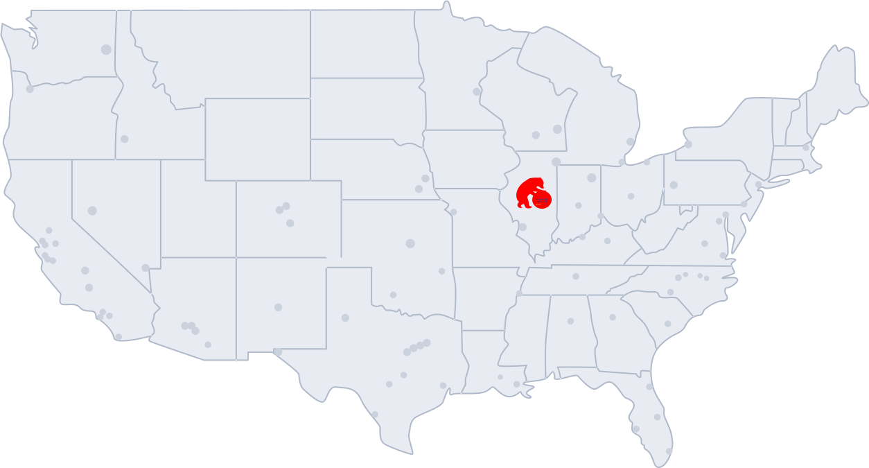 A map of the united states with texas highlighted